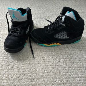 Kids Jordan 5 Retro Aqua Basketball Shoe Size 1.5 (US)